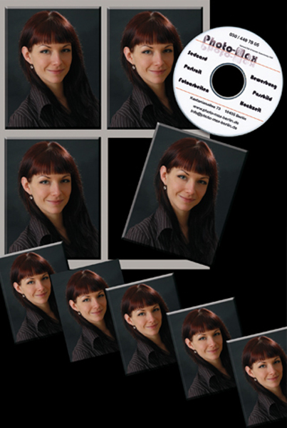 Bewerbungsfotos mit CD und 12 Abzügen